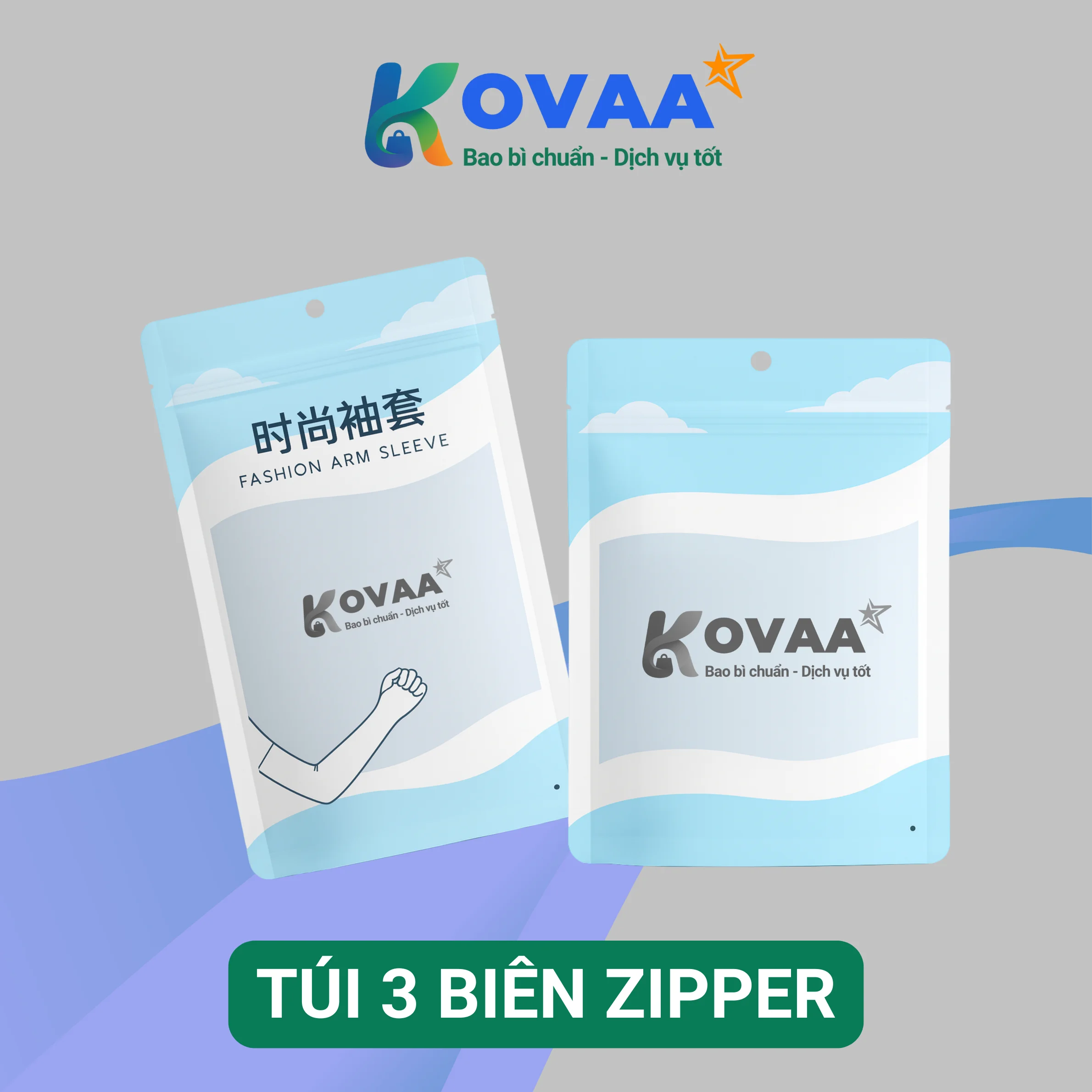 Túi 3 biên zipper