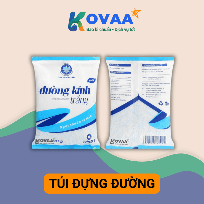 Túi đựng đường màng ghép sản xuất tại kovaa chống thấm, bảo quản đường lâu dài
