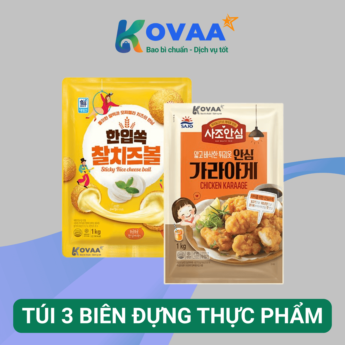 túi 3 biên đựng thực phẩm màng ghép đa lớp giữ hương vị lâu dài