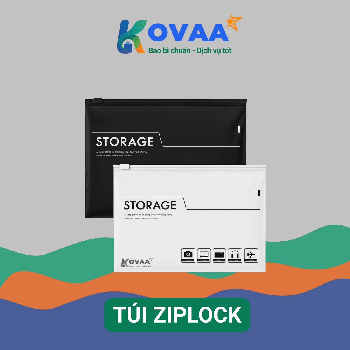 Túi ziplock khóa kéo kín, làm từ nhựa PE bền chắc, bảo quản thực phẩm an toàn