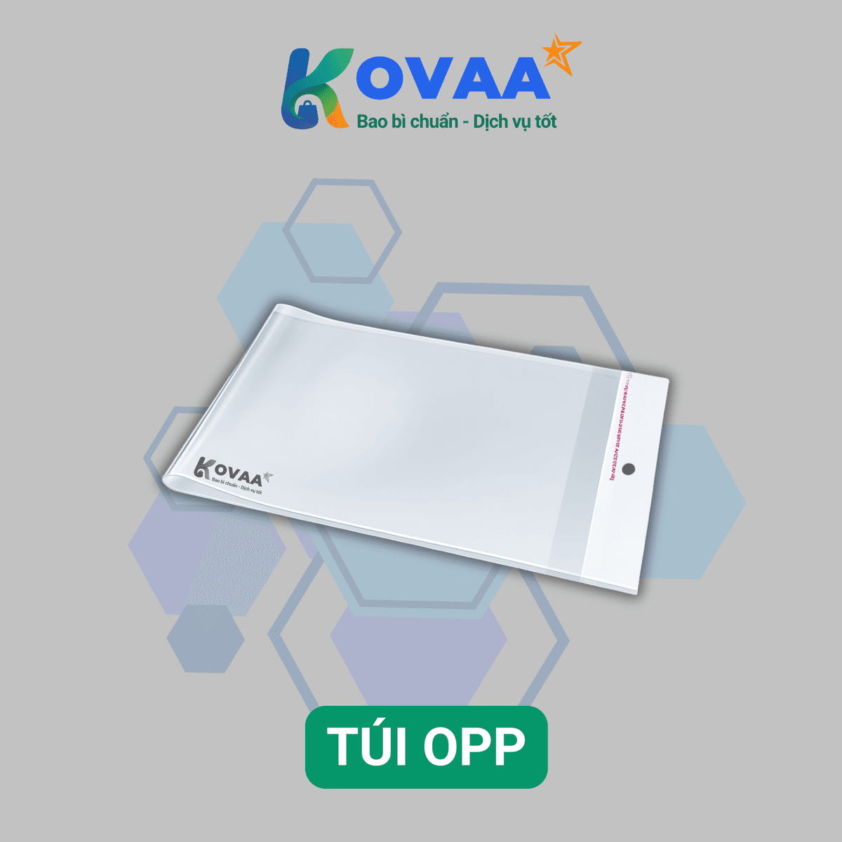 Túi OPP trong suốt Kovaa – Bao bì thực phẩm cao cấp, dán miệng, chống thấm, in theo yêu cầu