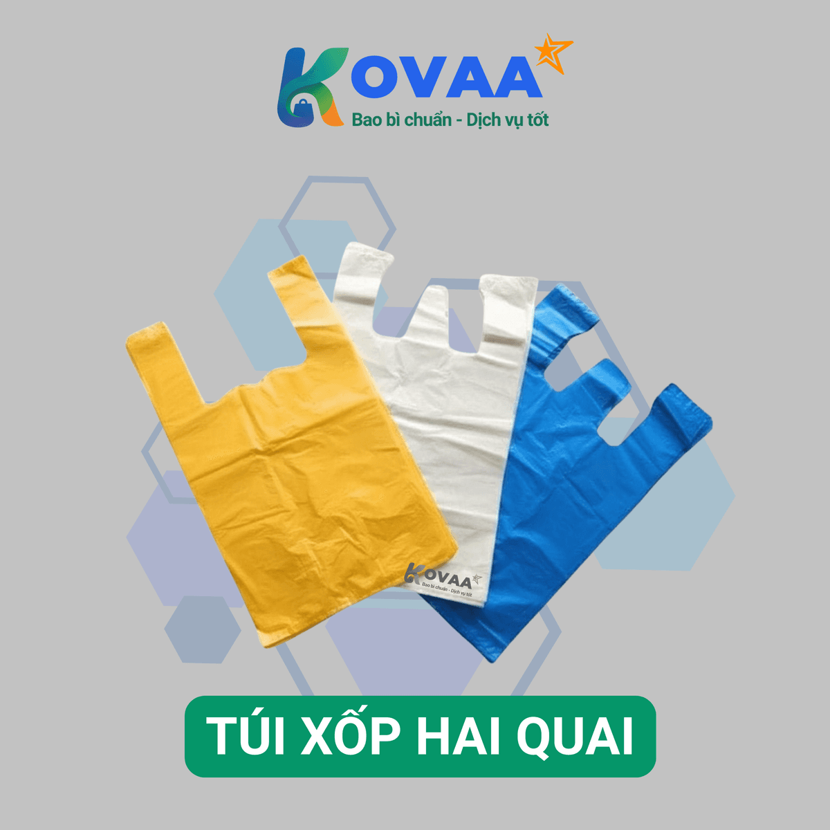 Túi xốp hai quai chất liệu HDPE giá rẻ cho siêu thị