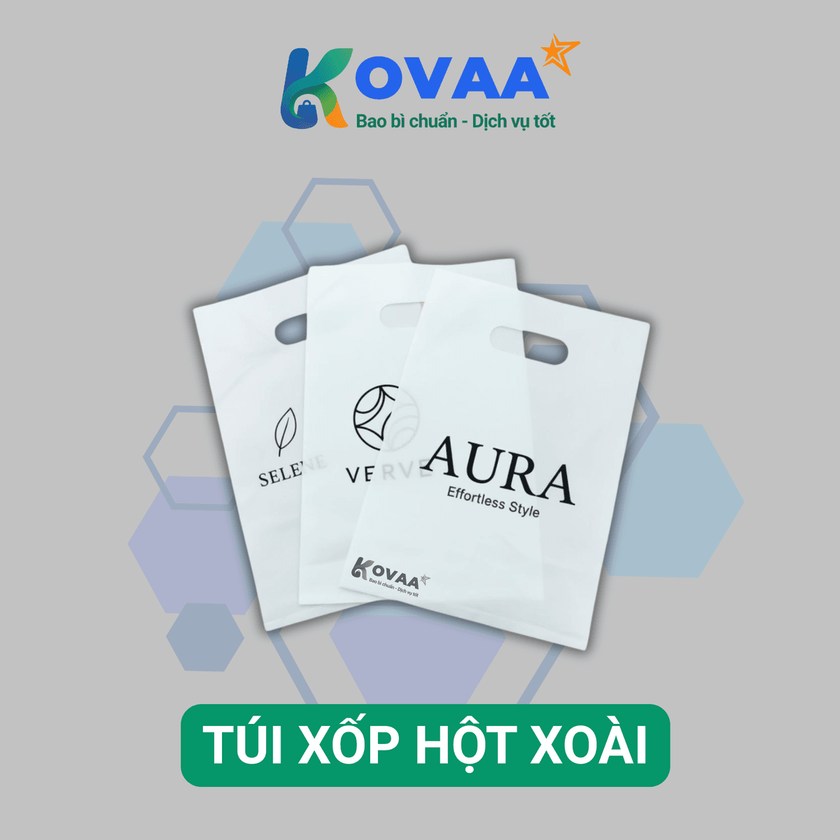 Túi xốp hột xoài in logo thương hiệu cho shop thời trang