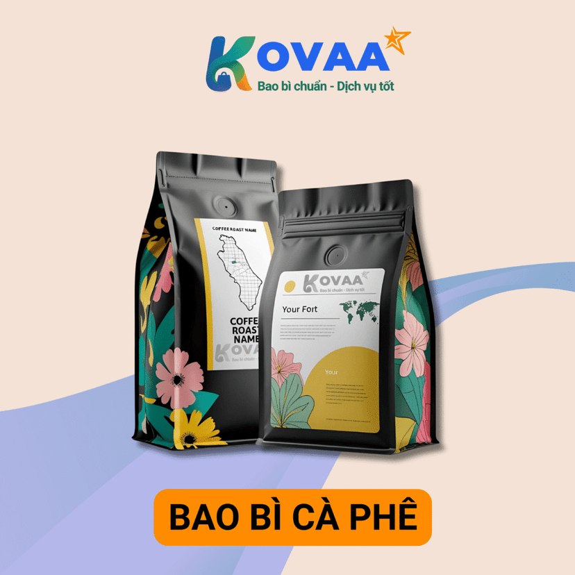 Khám phá túi nhôm cao cấp – lựa chọn hàng đầu bảo vệ sản phẩm và thương hiệu năm 2025 3 Túi zipper đựng cà phê hạt, chất liệu màng ghép 3 lớp, in logo thương hiệu sắc nét